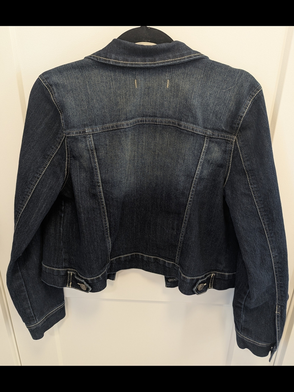 Nine West Vintage America Collection Dark Wash Stretch Denim Jacket - Picture 5 of 8
